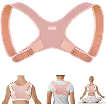 Posture Corrector Men Women Back Brace Solutions Posture Support Correctors Bad Posture Slouching Hunching Shoulder Neck Upper Back Correct Straightener Braces Straight Posture (Pink Large/XL)