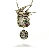 Vintage Inspired Bird and Flower Necklace by Randall Johnson - LE100N