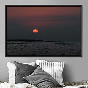 signwin Framed Canvas Wall Art Sun Setting Abstract...