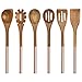 Country Kitchen 6 Piece Kitchen Utensil Set - Cooking Utensil Set with Acacia Wooden Heads & Stainless Steel Handles for Serving and Cooking - Copper