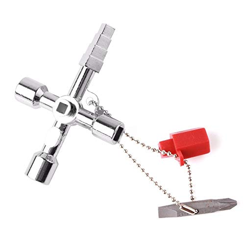 LILACORP 1pcs Alloy 4 Way Utility Plumbing Plumbers Tool For Meter Box Gas Water Electric Stop Cock Tap Radiators Cupboards Key NEW 100% NEW - Thumbnail 2