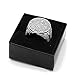L & L Nation Men HQ Silver Tone Round Side CZ Hip Hop Ring Sizes 7-12
