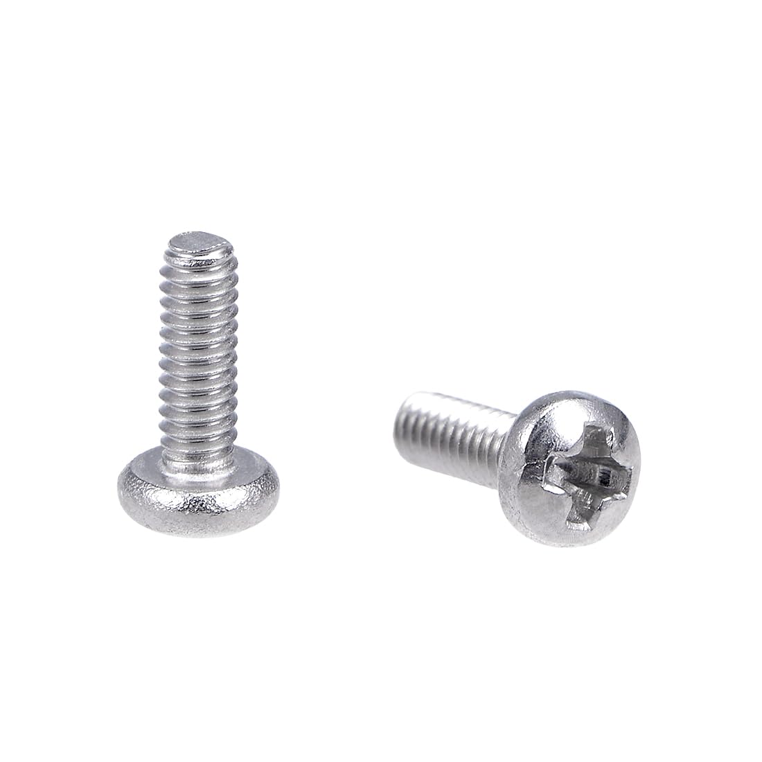 sourcing map M2x6mm Machine Screws Pan Phillips Cross Head Screw 304 Stainless Steel Fasteners Bolts 60Pcs