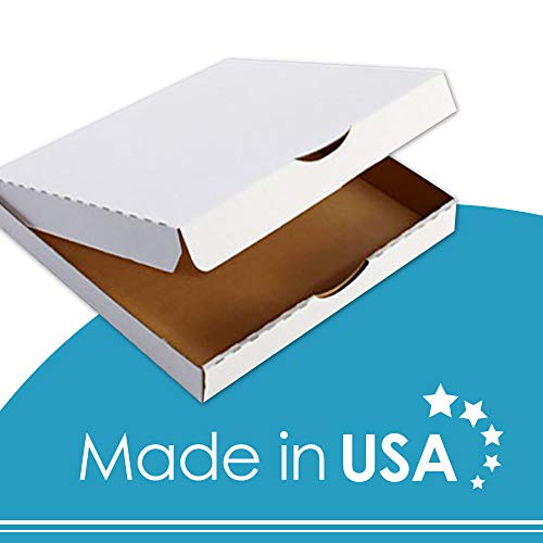 White Pizza Boxes by HTTP - 14 x 14 Pizza Box Size, Corrugated, Kraft - 50 Pack