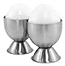 Stainless Steel Egg Cups with Egg Spoons (4 Piece Set)