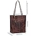S-ZONE Women's Vintage Crazy Horse Leather Work Tote Shoulder Bag Large Capacity Upgraded Straps Version