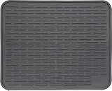 XXL Super Size Silicone Dish Drying Mat 24 x 18 Inch - Large Counter Top Dish Pad and Trivet by LISH (Slate Grey, 24 x 18)