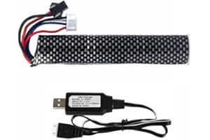 Cecicebb Airsoft Battery 11.1V 2000mAh SM2P Plug with USB Charger for Airsoft Gel Water Bead Blaster Rechargeable Batteries for Orby Gun Hobby Remote & App Controlled Vehicle Batteries