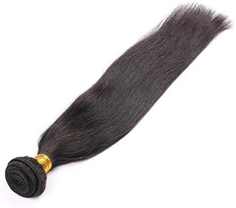 VRwig Silky Straight 7A Grade Mink Malaysian Virgin Human Hair Weft Weave 100g/Bundle Unprocessed Black (28",Jet Black 1#)
