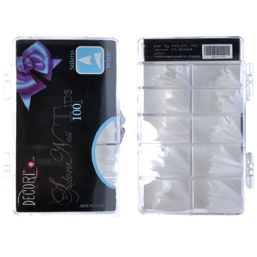 Decori Adoro Acrylic False Artificial Tips Nail Art White Modern Salon 100 Pcs (705860905921)