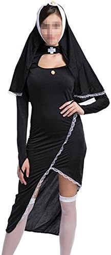 Vantina Women Sexy Halloween Cosplay Nun Uniform Costume Temptation Clothing Black1