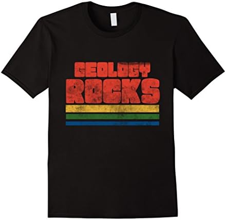 Mens Geology ROCKS t-shirt vintage style geologists tee shirts Large Black