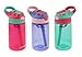Contigo Kids Water Bottle, 3 Pack Autospout Gizmo - Plastic, 14oz - Leak and Spill Proof Bottles, Ideal for Travel and Activities, Easy-Clean and Dishwasher Safe - Press The Button For Pop Up Straw
