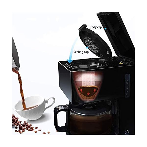 1yess Kaffee-Maschine Filter Retro-Handschleifer, 750 ml / 680W, programmierbare Kaffeemaschine, zu Hause… – Bild 3