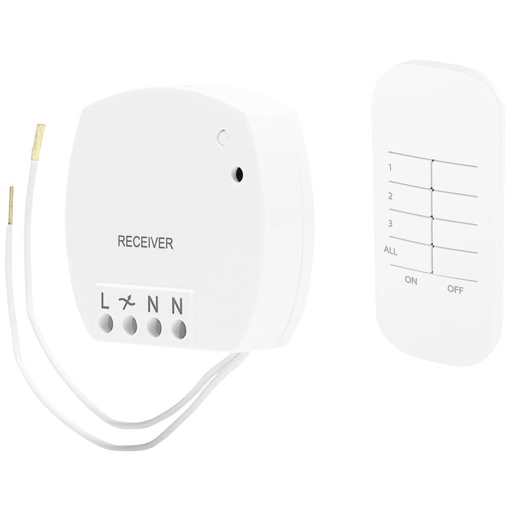 Smartwares Plug & Connect Switch and Dim Set, Built in Dimmer Switch and 3 Channel Remote, SH4-99560, White, One Size