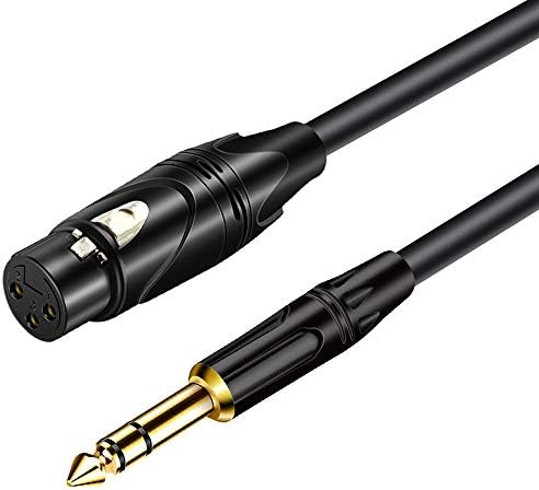 1/4" to XLR, 6.35MM TRS male Stereo Jack to 3 pin XLR Female Cable for Microphone, Mixer, Guitar, AMP, Speakers, 6.5MM XLR Balanced Microphone Audio Cable (2M)