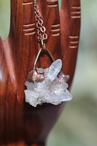 Electroformed Copper Clear Quartz Healing Crystal Pendant