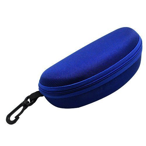 Accessotech Sunglasses Reading Glasses Carry Case Bag Hard Zipper Box Travel Pack Pouch (Blue)