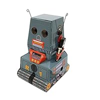 Sinwo Tinplate Nostalgic Clockwork Chain Toy Photography Prop Tank Robot MS371 Gift (Multicolor)