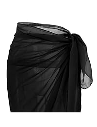 Ayliss pareo de playa tipo sarong de chifón de color sólido para cubrir el traje de baño para dama