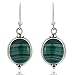 Women's 925 Oxidized Sterling Silver Oval Gemstone Vintage Dangle Hook Earrings, 1.25
