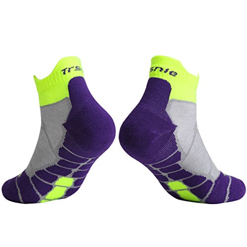 Compression Running Socks Low Cut, Reinforced Arch Support - Pressure Dispersing Heal & Enhanced Stability of Ankles