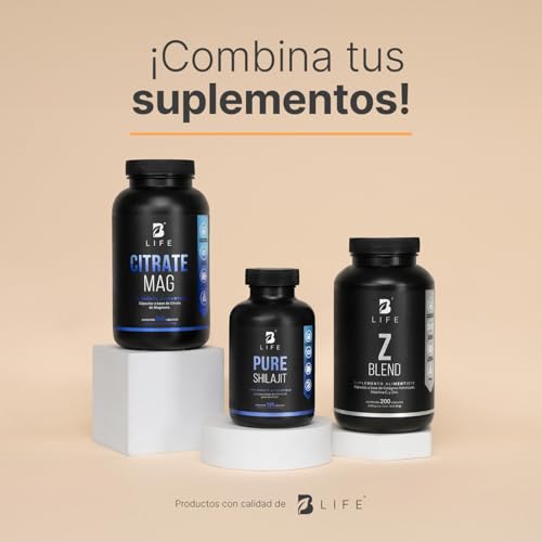 B Life Shilajit Puro | 120 cápsulas | Alta Pureza | Energía, Vitalidad y Balance Hormonal | Extracto 100% Puro | Pure Shilajit | B Life.