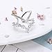 KAVANI Silver Cubic Zirconia Ring CZ V Ring Open Adjustable Heart Princess Ring for Women