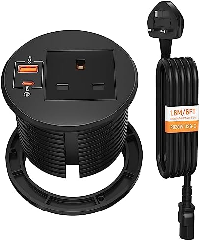 HANNELORE Desk Power Socket With USB C PD20W, Desk Grommet Power Socket - View #4