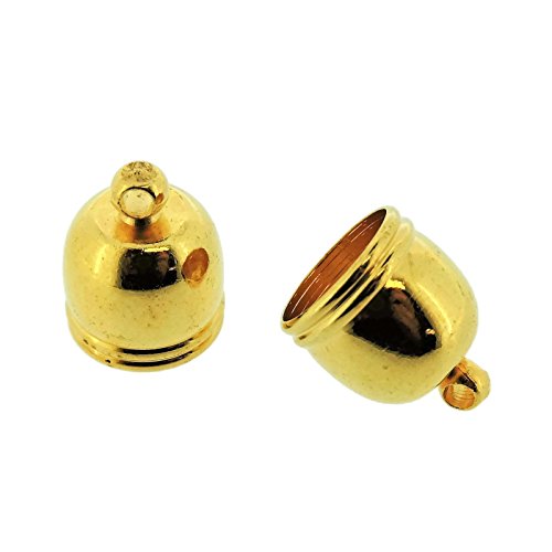 Jewelry Making End Caps - Bell End Cap 12x10mm, Inner Diameter 8.5mm, 20 Pcs (Gold Tone)