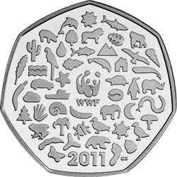 R-Mint RARE - 2011 WWF - World Wildlife Fund Brilliant Uncirculated 50p encapsulated Coin Holders in a Pouch Wallet