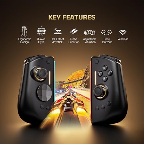 NYXI Hyperion 3 – Primer Control de Terceros del Mundo Control Switch 2 | Joystick Hall Effect, Giroscopio de 9 ejes, Botones mecánicos, Vibración ajustable, 2 botones traseros