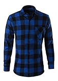 Ebind Mens Long Sleeve Casual Button Down Plaid Flannel Shirt