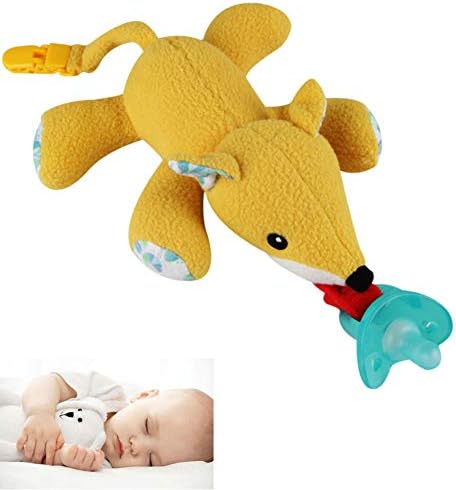WDXIN Baby Dummy Silica Gel Pacifier baby hanging animal Plush toy Silica gel nipple Style.
