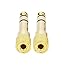 Devinal Professional 6.35mm 1/4 inch Plug to 3.5mm 1/8 inch Jack Gold Plated TRS AUX Stereo Audio Headphone Jack Adapter Converter Connector(2 Pack)