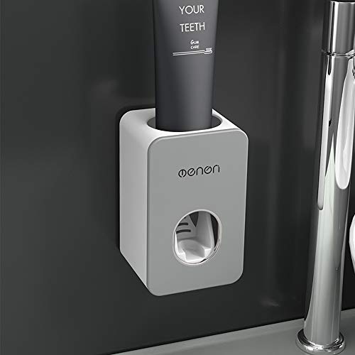 IKEAR Magnetic Toothbrush Holder & Automatic Toothpaste Dispenser Squeezer, Wall Mounted Space Saving Toothbrush Organizer with Dustproof Cover Cosmetic Organizer and Drawer,4 Toothbrush Slots, 2 Cups