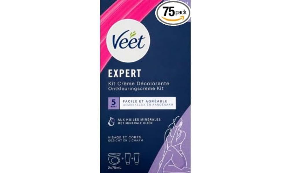 Veet Hair Lightening Cream for Face and Body - 2 Bottles of 75 ml