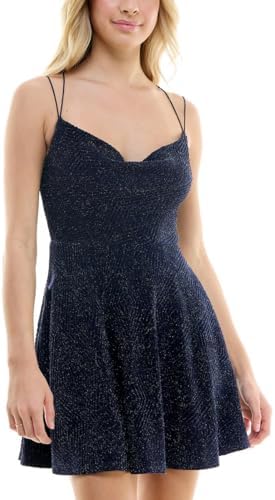juniors glitter knit skater party dress B DarlinJuniors' Glitter-Knit Skater Party Dress