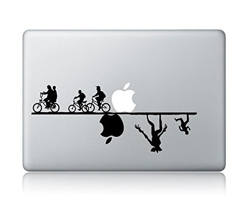 Handmade Die-Cut Vinyl Decal with Stranger Things (v1) Fan-Art for Apple MacBook Vinyl Decal Sticker (Black Decal for 13 inch Glowing Logo Mac) best laptop stickers for kids