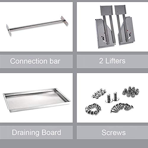 WHIFEA 2 Tier Blind PullDown Dish and Spice Rack System Inner Space