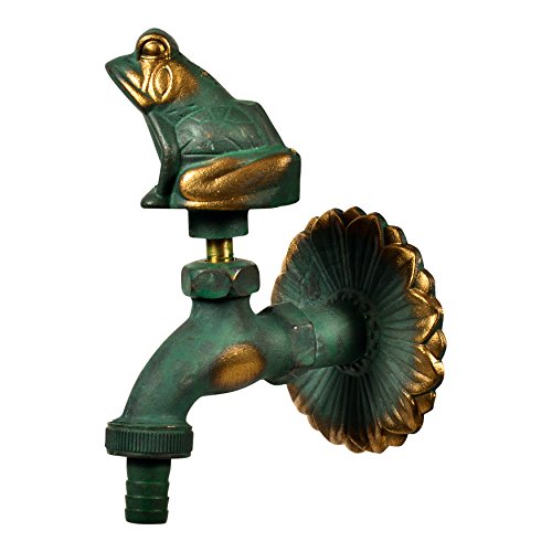 Variosan Retro Garden Tap, 1/2-Inch, Patinated Brass, Large Gap Between Tap and Wall, Solid Wall Rosette