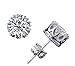 Silver Crown Stud Earrings Fashion Clear Silver Plated Crystal Stud Earrings Wedding Bridal Jewelry