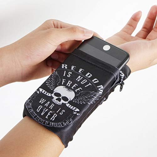 SIKOYA Universal Phone Holder for Running Sports Armband fit for All Samsung iPhones, 2 Pocket 1 Zip Pocket Key Holder Wristband Stretches