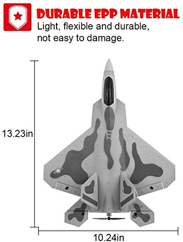 XHH F-22 Raptor Modell RC Flugzeuggleiter, Fernbedienung Flugzeug, F-22 4CH Anfänger Kampfflugzeug, Drohne EPP… – Bild 7