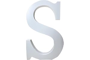 BENMACHU Wooden Letters S,8 Inch Big Wooden Alphabet Letters Unfinished Large Standing Letters Design for Wall Desk Decor,Party, Home Sign Board Decoration