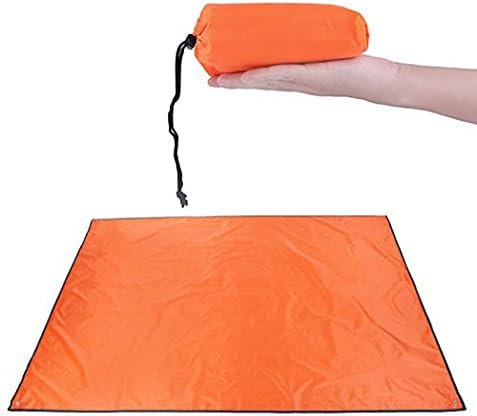 Tarps Mat , Outdoor Lightweight Multipurpose Waterproof Camping Tarp for Picnics, Tent Footprint, and Sunshade -71 x 87 Inches (Orange)