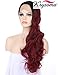 K'ryssma Ombre Wine Red Lace Front Wigs Synthetic, Dark Roots Burgundy Synthetic Wigs for Women Long Wavy Lace Wig Heat Resistant