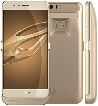 FILIWI New Huawei Honor V8 Battery Case,3800mAh External Battery Backup Charger Case Pack Power Bank Cover (Gold)