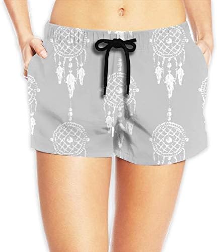 ERCGY Women's Beach Board Shorts Tropical Leaves and Flowers Pink Green Swim Trunks Briefs Swimsuit