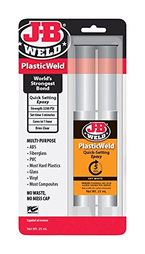 J-B Weld 50132 PlasticWeld Quick-Setting Epoxy Syringe - Dries Off-White - 25 ml (Pack of 3)